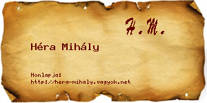Héra Mihály névjegykártya